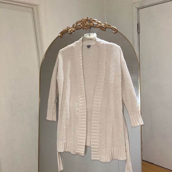 Aerie Cream Knit Oversize Cardigan Tie Front - Picture 2 of 5